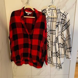 Two flannel shirts